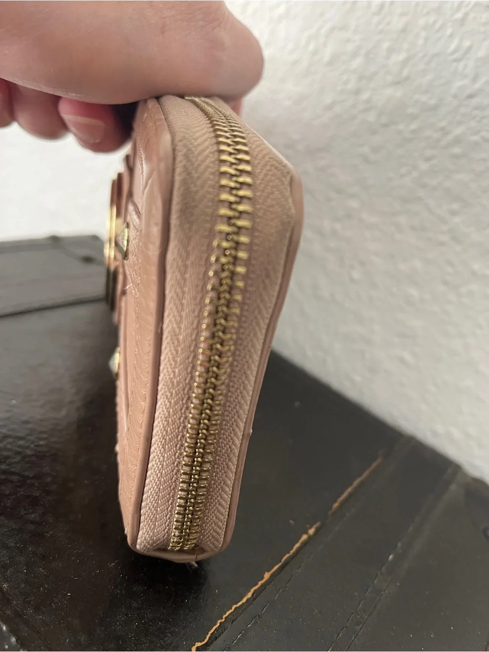 Love Moschino Nude Pink Logo Medallion Wallet
